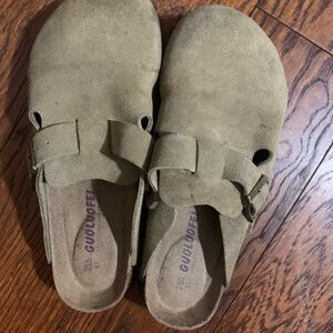 Tan Suede Mules for Women